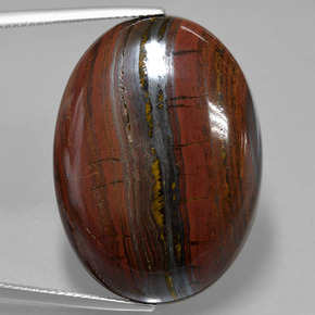 49.03캐럿 천연 다색 호랑이 눈 매트릭스, 타원형 컷, 불투명체