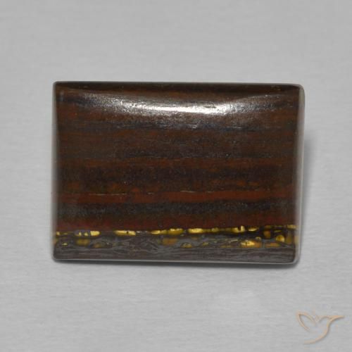 6.07ct 자연스러운 다색 호랑이 눈 매트릭스, 바게트, 불투명체