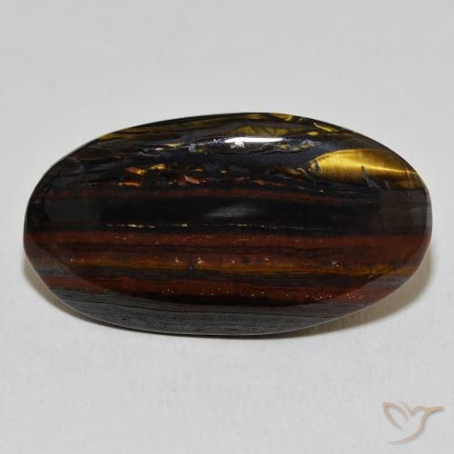 23.48ct 자연스러운 다색 호랑이 눈 매트릭스, 타원형, 불투명체