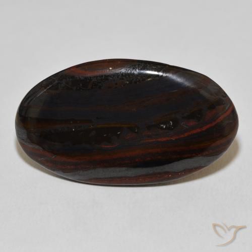 29.81ct 자연스러운 다색 호랑이 눈 매트릭스, 타원형, 불투명체