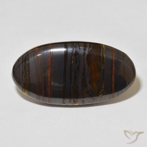 36.56ct 자연스러운 다색 호랑이 눈 매트릭스, 타원형, 불투명체