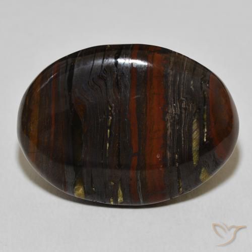 43.25ct 자연스러운 다색 호랑이 눈 매트릭스, 타원형, 불투명체