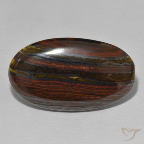 34.30ct 자연스러운 다색 호랑이 눈 매트릭스, 타원형, 불투명체