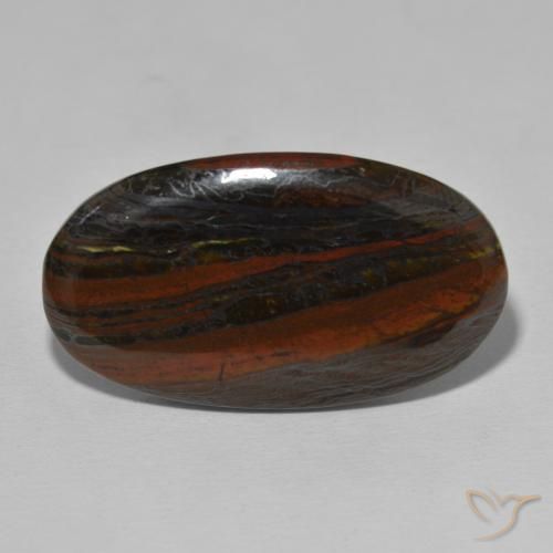 32.15ct 자연스러운 다색 호랑이 눈 매트릭스, 타원형, 불투명체
