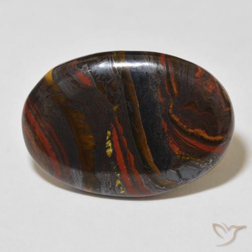 27.96ct 자연스러운 다색 호랑이 눈 매트릭스, 타원형, 불투명체