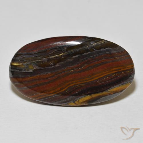 32.51ct 자연스러운 다색 호랑이 눈 매트릭스, 타원형, 불투명체