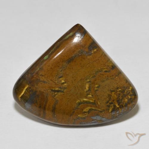 41.83ct 자연스러운 다색 호랑이 눈 매트릭스, 배 모양, 불투명체
