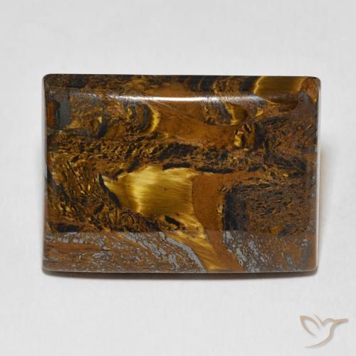 48.76ct 자연스러운 골든 브라운 호랑이 눈 매트릭스, 바게트, 불투명체