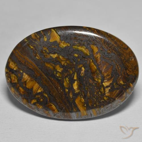 43.85ct 자연스러운 다색 호랑이 눈 매트릭스, 타원형, 불투명체