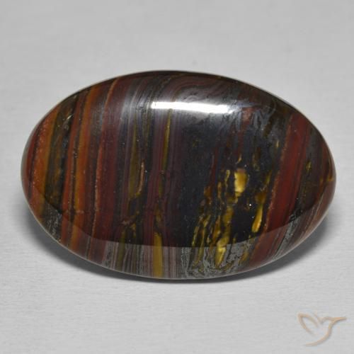 27.99ct 자연스러운 다색 호랑이 눈 매트릭스, 타원형, 불투명체