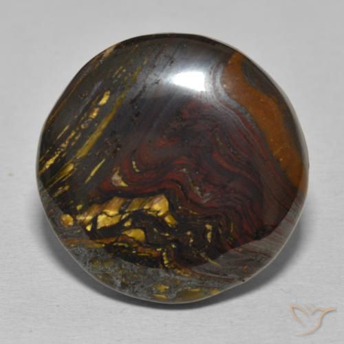 33.67ct 자연스러운 다색 호랑이 눈 매트릭스, 둥근, 불투명체