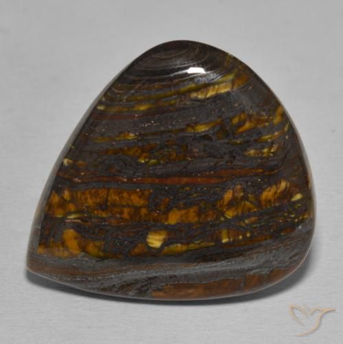 43.18ct 자연스러운 다색 호랑이 눈 매트릭스, 배 모양, 불투명체