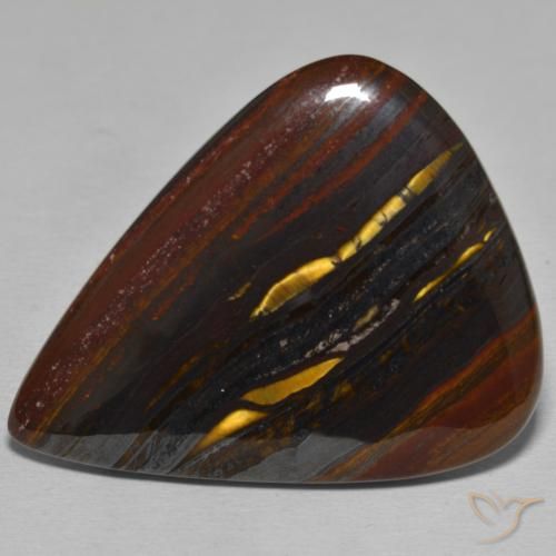 58.62ct 자연스러운 다색 호랑이 눈 매트릭스, 배 모양, 불투명체