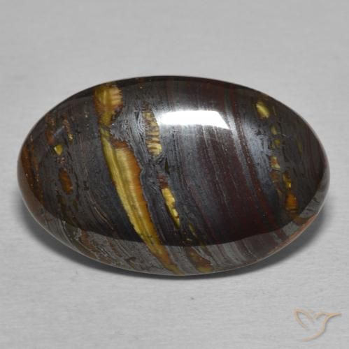 18.51ct 자연스러운 다색 호랑이 눈 매트릭스, 타원형, 불투명체