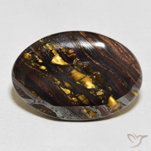 21.43ct 자연스러운 다색 호랑이 눈 매트릭스, 타원형, 불투명체