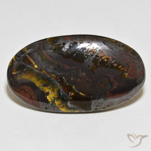 54.96ct 자연스러운 다색 호랑이 눈 매트릭스, 타원형, 불투명체