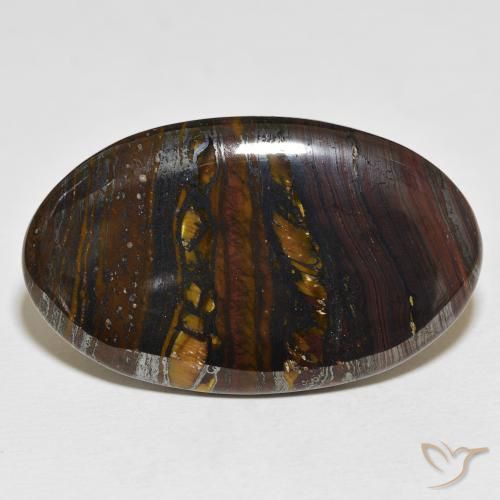 61.24ct 자연스러운 다색 호랑이 눈 매트릭스, 타원형, 불투명체
