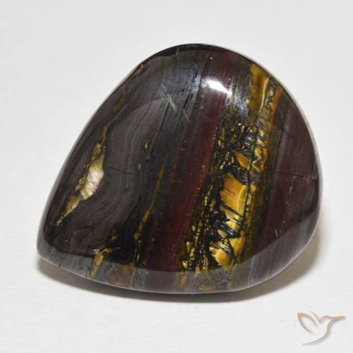 35.20ct 자연스러운 다색 호랑이 눈 매트릭스, 배 모양, 불투명체