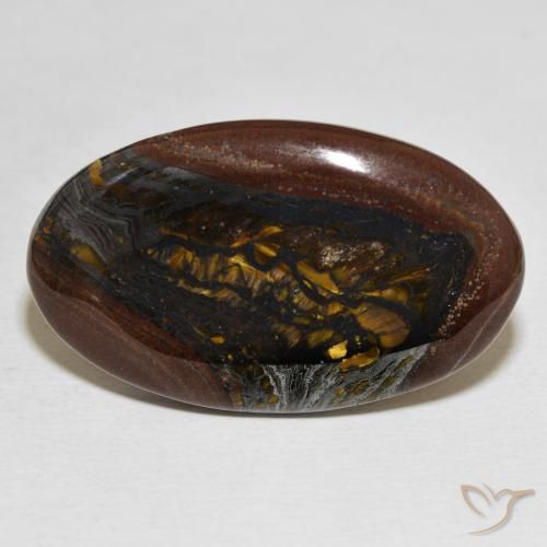29.85ct 자연스러운 다색 호랑이 눈 매트릭스, 타원형, 불투명체