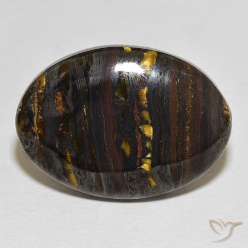 35.29ct 자연스러운 다색 호랑이 눈 매트릭스, 타원형, 불투명체