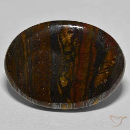39.54ct 자연스러운 멀티컬러 브라운 호랑이 눈 매트릭스, 타원형, 불투명체