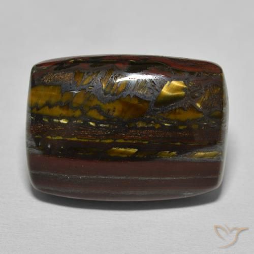 26.98ct 자연스러운 히코리 브라운 호랑이 눈 매트릭스, 방석, 불투명체
