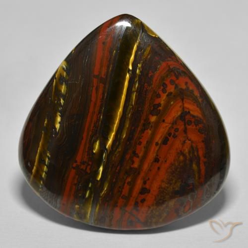 68.05ct 자연스러운 멀티컬러 브라운 호랑이 눈 매트릭스, 배 모양, 불투명체
