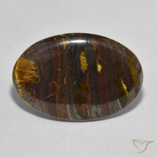 23.56ct 자연스러운 다색 호랑이 눈 매트릭스, 타원형, 불투명체