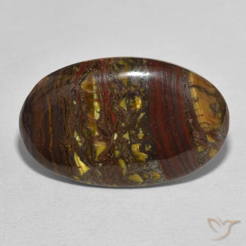 21.51ct 자연스러운 다색 호랑이 눈 매트릭스, 타원형, 불투명체