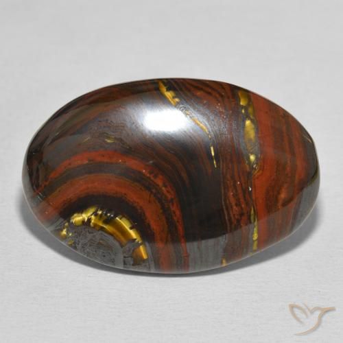 27.87ct 자연스러운 다색 호랑이 눈 매트릭스, 타원형, 불투명체