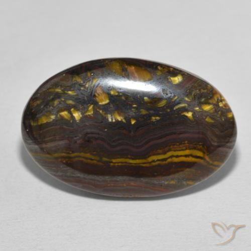 28.89ct 자연스러운 다색 호랑이 눈 매트릭스, 타원형, 불투명체