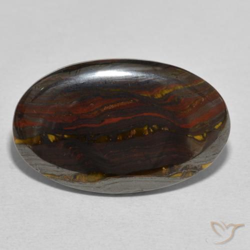 24.74ct 자연스러운 다색 호랑이 눈 매트릭스, 타원형, 불투명체