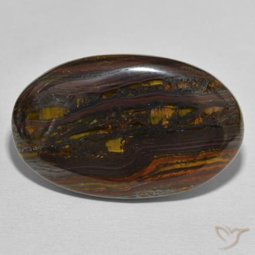 46.95ct 자연스러운 다색 호랑이 눈 매트릭스, 타원형, 불투명체
