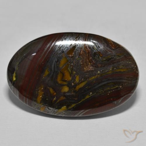 41.90ct 자연스러운 히코리 브라운 호랑이 눈 매트릭스, 타원형, 불투명체