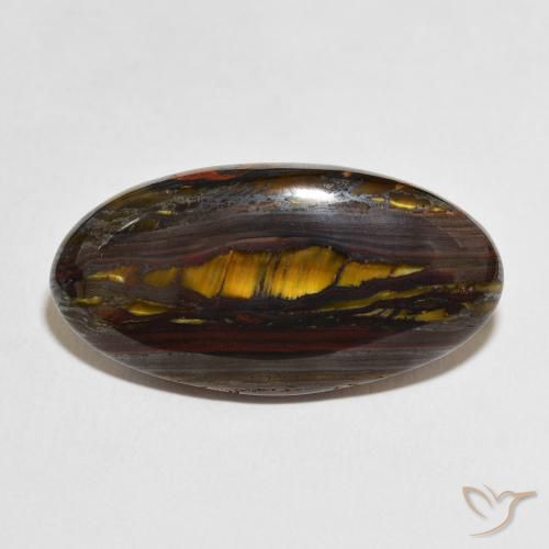 33.73ct 자연스러운 다색 호랑이 눈 매트릭스, 타원형, 불투명체