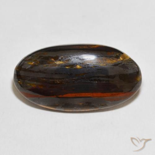 26.37ct 자연스러운 다색 호랑이 눈 매트릭스, 타원형, 불투명체