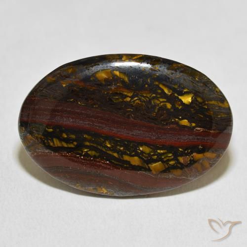 21.99ct 자연스러운 다색 호랑이 눈 매트릭스, 타원형, 불투명체