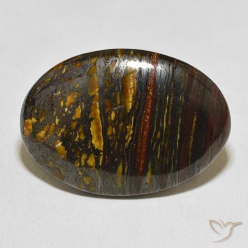 30.98ct 자연스러운 다색 호랑이 눈 매트릭스, 타원형, 불투명체