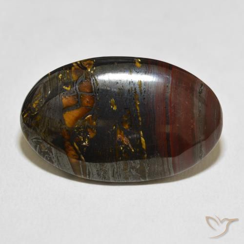 36.40ct 자연스러운 다색 호랑이 눈 매트릭스, 타원형, 불투명체
