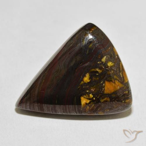 39.24ct 자연스러운 다색 호랑이 눈 매트릭스, 배 모양, 불투명체