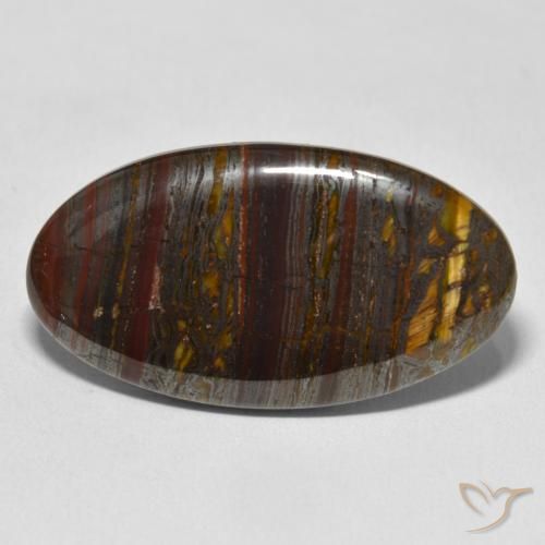 32.98ct 자연스러운 다색 호랑이 눈 매트릭스, 타원형, 불투명체