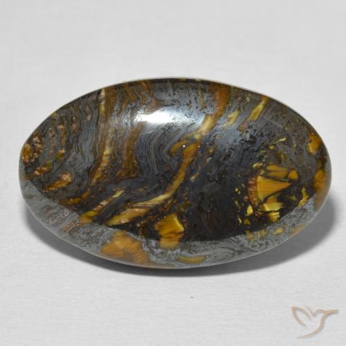 28.53ct 자연스러운 다색 호랑이 눈 매트릭스, 타원형, 불투명체