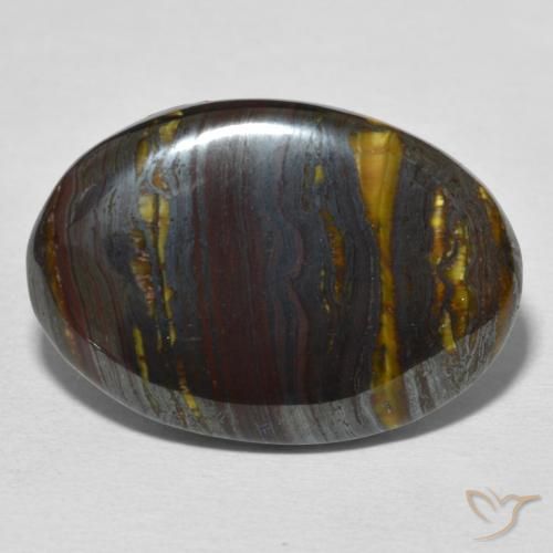 25.59ct 자연스러운 다색 호랑이 눈 매트릭스, 타원형, 불투명체