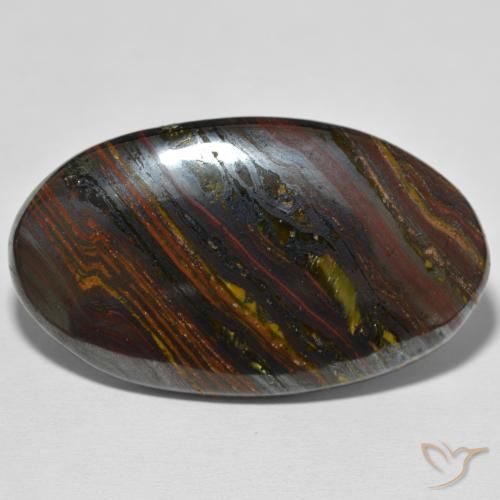 67.95ct 자연스러운 다색 호랑이 눈 매트릭스, 타원형, 불투명체