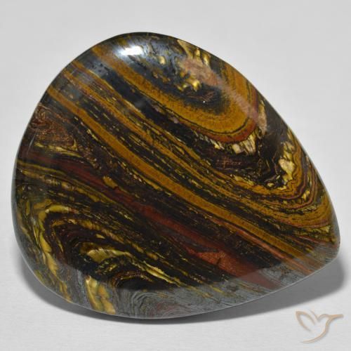 70.11ct 자연스러운 다색 호랑이 눈 매트릭스, 배 모양, 불투명체