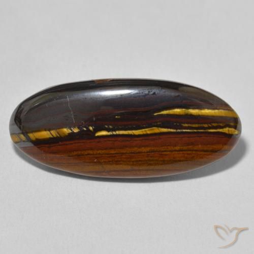 19.61ct 자연스러운 다색 호랑이 눈 매트릭스, 타원형, 불투명체