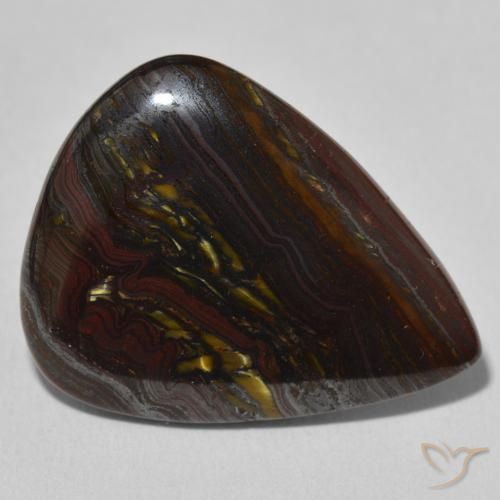 22.93ct 자연스러운 다색 호랑이 눈 매트릭스, 배 모양, 불투명체