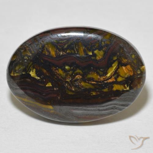 21.65ct 자연스러운 다색 호랑이 눈 매트릭스, 타원형, 불투명체