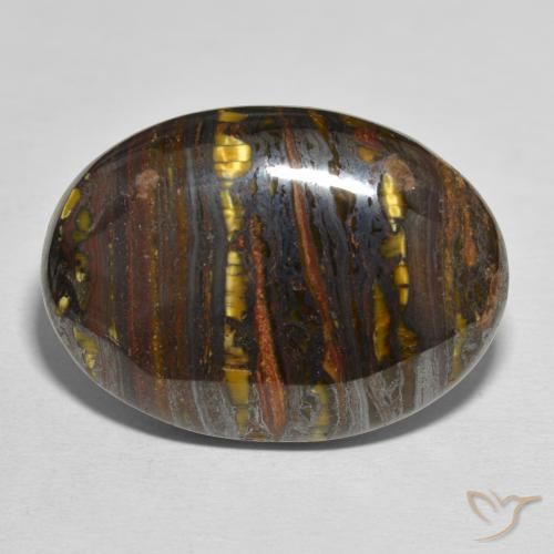 44.10ct 자연스러운 다색 호랑이 눈 매트릭스, 타원형, 불투명체