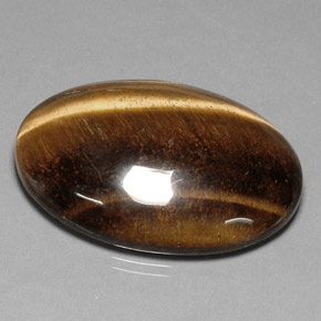 78.03캐럿 천연 골드 브라운 Tiger's Eye, 타원형 컷, 40.7×30.7 mm, 불투명체